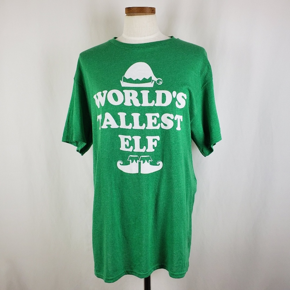 World's Tallest Elf Holiday T-Shirt Size Large - Picture 2 of 6
